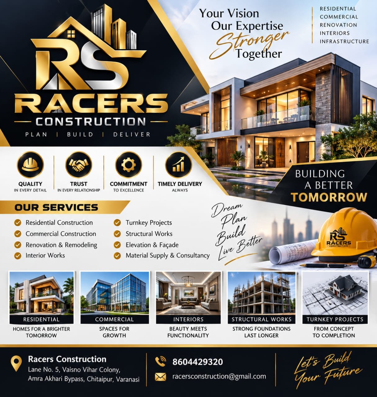 Racers Construction services overview Varanasi